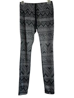 Danskin Black & Gray Patterned Activewear Leggings Size XS